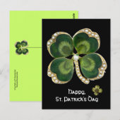 Gold Saint Patrick Shamrock Jewel met Pearls Briefkaart (Voorkant / Achterkant)