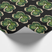 Gold Saint Patrick Shamrock Jewel met Pearls Cadeaupapier (Hoek)