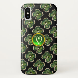 Gold Saint Patrick Shamrock Jewel met Pearls iPhone XS Hoesje