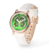 Gold Saint Patrick Shamrock Jewel met Pearls Horloge (Hoek)