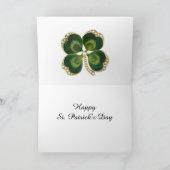 Gold Saint Patrick Shamrock Jewel met Pearls Kaart (Binnen)