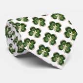 Gold Saint Patrick Shamrock Jewel met Pearls Stropdas (Opgerold)