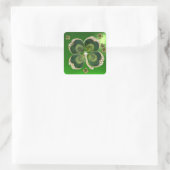 Gold Saint Patrick Shamrock Jewel met Pearls Vierkante Sticker (Tas)