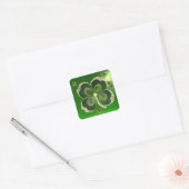 Gold Saint Patrick Shamrock Jewel met Pearls Vierkante Sticker (Envelop)