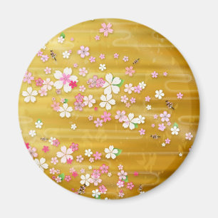 Gold Sakura Kimono - Japans design Magneet