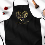Gold Salon Heart Hair Stylist Persoonlijke naam Schort<br><div class="desc">Gold Salon Heart Hair Stylist Schort met persoonlijke naam</div>
