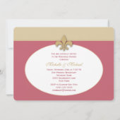 Gold Sand Berry Pink Fleur de Lis Wedding Event Kaart (Achterkant)