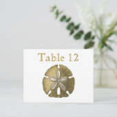 Gold Sand Dollar Reception Table Numbers Briefkaart (Staand voorkant)