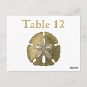 Gold Sand Dollar Reception Table Numbers Briefkaart (Achterkant)
