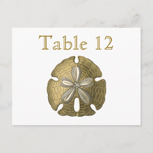 Gold Sand Dollar Reception Table Numbers Briefkaart (Voorkant)