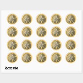 Gold Sand Dollar Ronde Sticker (Vel)