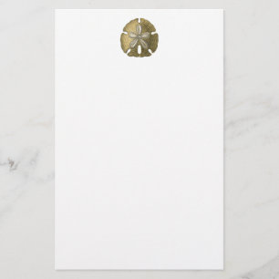 Gold Sand Dollar Stationery Briefpapier