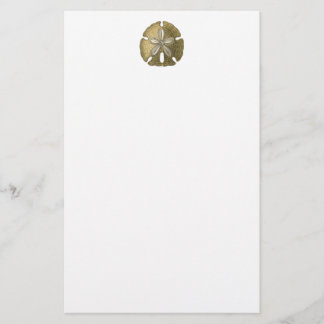 Gold Sand Dollar Stationery Briefpapier