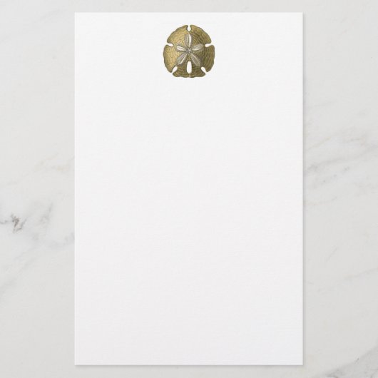 Gold Sand Dollar Stationery Briefpapier (Voorkant)