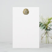 Gold Sand Dollar Stationery Briefpapier (Staand voorkant)