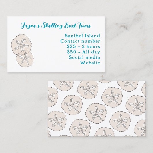 Gold Sand Dollar Visitekaartje (Voorkant / Achterkant)