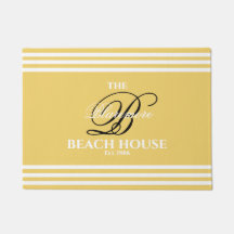 Gold Sand White Stripes Black Initiaal Name Buiten