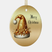Gold Santa Hat Christmas Holiday Ornament (Rechts)
