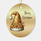 Gold Santa Hat Christmas Holiday Ornament (Links)