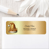 Gold Santa Hat Christmas Return Adreslabel Etiket (Insitu)
