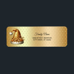 Gold Santa Hat Christmas Return Adreslabel Etiket<br><div class="desc">Mooie gouden kerstmuts kerst retour adres label</div>