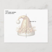 Gold Santa Hat Holiday Christmas Briefkaart (Achterkant)