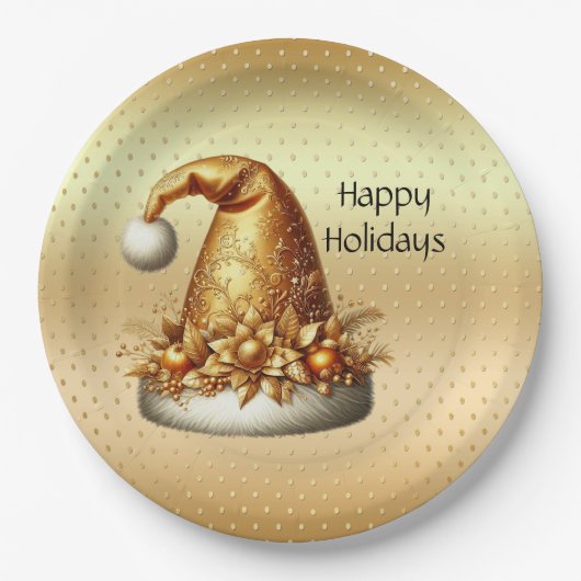 Gold Santa Hat Holiday Paper Bord (Voorkant)
