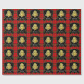 Gold Santa Stewart Tartan Cadeaupapier (Vlak)