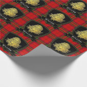Gold Santa Stewart Tartan Cadeaupapier (Hoek)