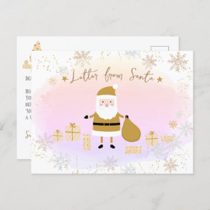 Gold Santa's Nice List, brief van de Kerstman Feestdagenkaart