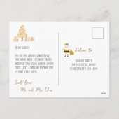 Gold Santa's Nice List, brief van de Kerstman Feestdagenkaart (Achterkant)