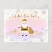 Gold Santa's Nice List, brief van de Kerstman Feestdagenkaart (Voorkant)