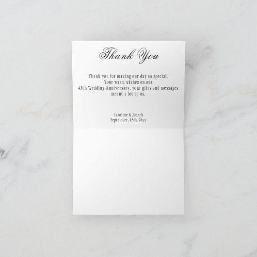 Gold & Sapphire 45th Wedding Jubileum Bedankt (Binnen)