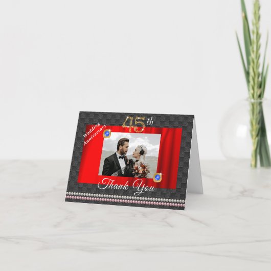 Gold & Sapphire 45th Wedding Jubileum Bedankt (Voorkant)