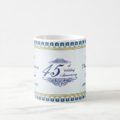 Gold Sapphire Blue 45th Wedding Jubileum Koffiemok (Center)