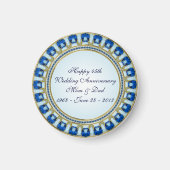 Gold Sapphire Blue 45th Wedding Jubileum Magneet (Voorkant)