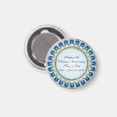 Gold Sapphire Blue 45th Wedding Jubileum Magneet (Voorkant / Achterkant)