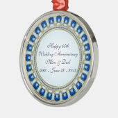 Gold Sapphire Blue 45th Wedding Jubileum Metalen Ornament (Links)