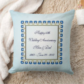 Gold Sapphire Blue 45th Wedding Jubileum Throw Kussen (Deken)