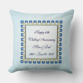 Gold Sapphire Blue 45th Wedding Jubileum Throw Kussen (Voorkant)
