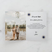 Gold Sapphire Glitter Gem 5e bruiloft Jubileum Kaart (Binnen)