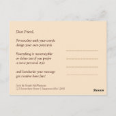 Gold Satin Chocolate Lace Dank je Briefkaart (Achterkant)