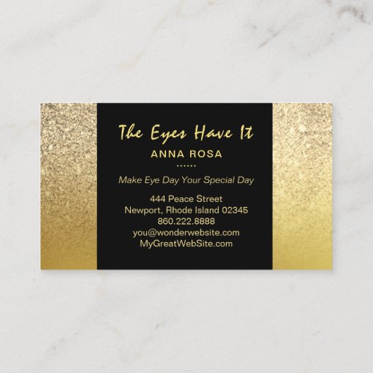 *~* Gold Satin Glitter Lashes Extensions Brows Visitekaartje (Achterkant)