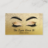 *~* Gold Satin Glitter Lashes Extensions Brows Visitekaartje (Voorkant)