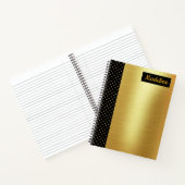 Gold Satin met zwart en gouden harten paneel Notitieboek (Binnen)