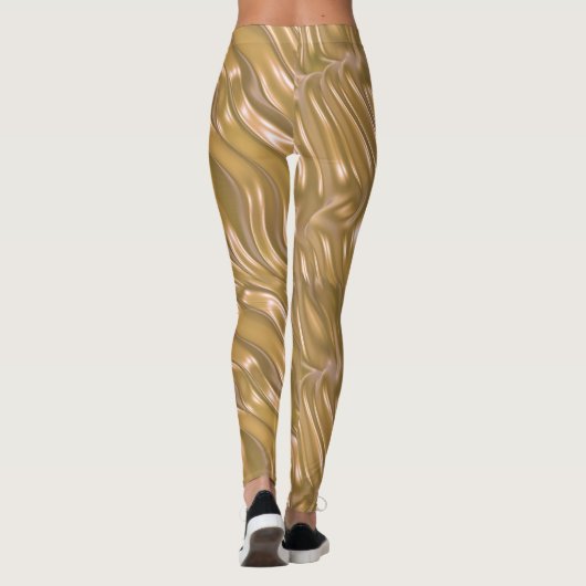 Gold Satin Pattern Leggings -  (Achterkant)