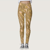 Gold Satin Pattern Leggings - (Voorkant)