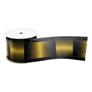 Gold Satin Ribbon Golden Lattice Satijnen Lint