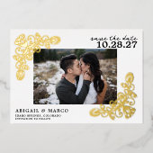 Gold Save the Date Folie Uitnodiging (Voorkant)