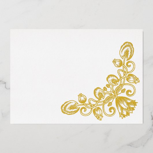 Gold Save the Date Folie Uitnodiging (Achterkant)